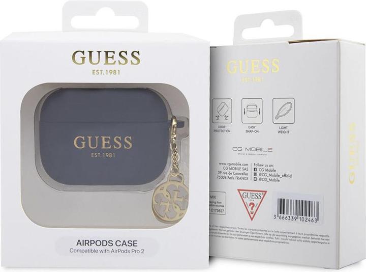 Actual product image Guess 4G Charms Silicone Case for Apple Airpods Pro 2 - black (Headphone sleeve)