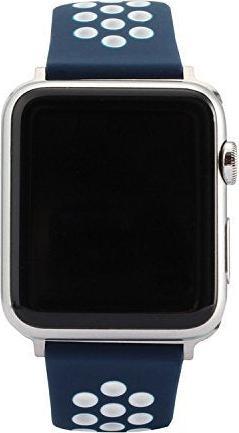 Immagine prodotto Hermex Apple Watch 44mm / 42mm S / M Silicone Sport Strap Cinturino Morbido BLU BIANCO (44 mm, 42 mm, Silicone)