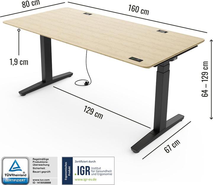 Immagine prodotto Yaasa Desk Expert (160 x 80 cm)