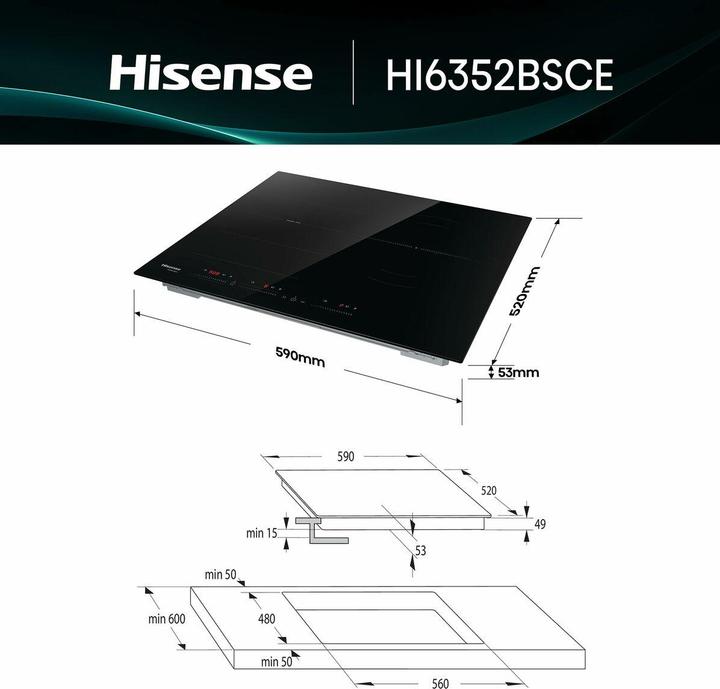 Image du produit Hisense HI6352BSCE (59 cm, Table de cuisson à induction)