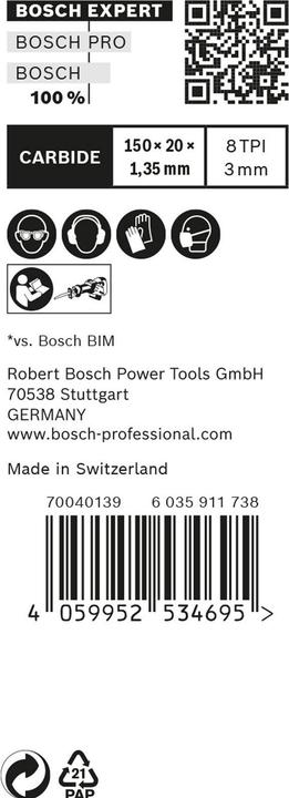 Immagine prodotto Bosch Professional Zubehör Lama per sega alternativa EXPERT 'Vehicle Rescue' S 957 CHM, 10 pezzi