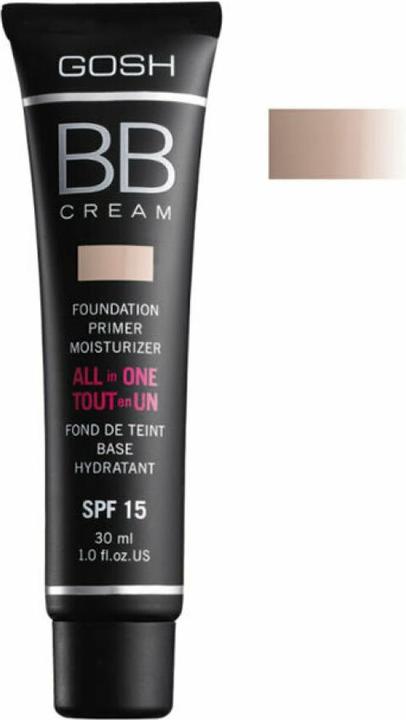 Actual product image Gosh BB CREAM foundation primer moisturizer #02-beige 30 ml (02 Beige, 30 ml)