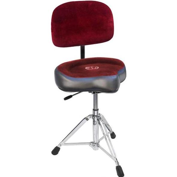 Roc-n-Soc Gaslift-Schlagzeughocker Sattel Rot mit Lehne, Zubehör Instrumente, Rot