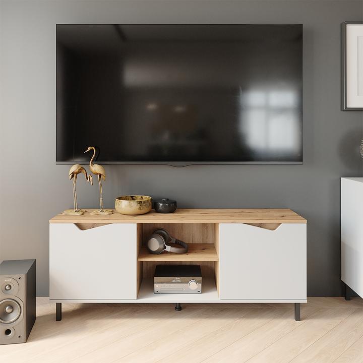 Image du produit Vichy Lowboard Marelle, Weiss/Artisan/Artisan, 150 x 60 cm mit 2 Türen