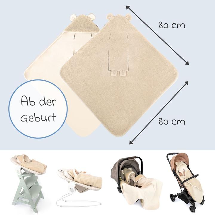 Image du produit Zamboo Fusssäcke für Babyschalen & Babywannen Einschlagdecke Teddy - für Babyschale -
