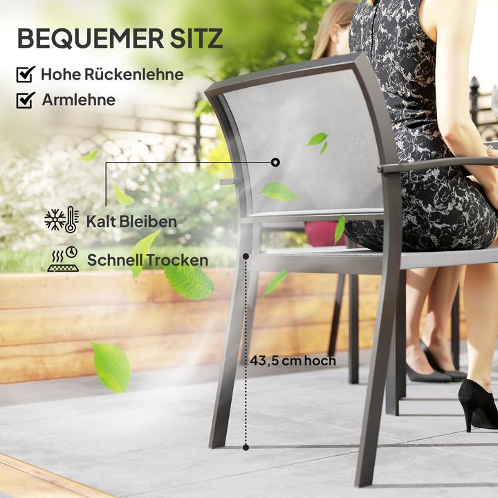 Produktbild Outsunny Gartenmöbel-Set Stahl, Kunststoff Grau