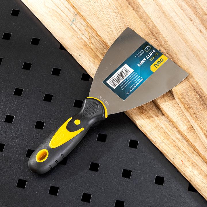 Actual product image Deli Tools Putty Trowel 4" EDL-HD4 (yellow) (10 cm)