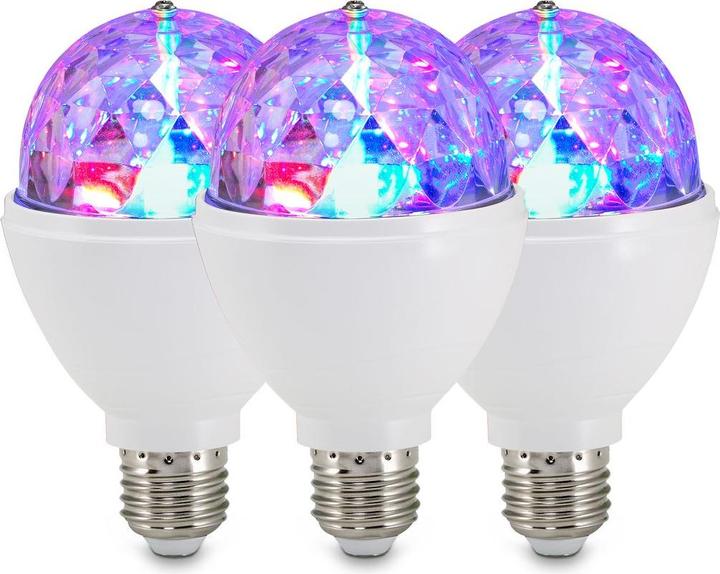 Briloner 3 x RGB-LED Leuchtmittel E27/3W, Farbwechseleffek (E27, 3x)