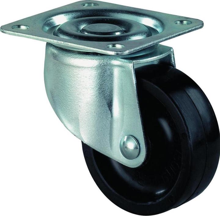 Productafbeelding BS Rollen Zwenkwiel Wiel Ø 40 mm Draagvermogen 30 kg met schroefplaat Kunststof zwart