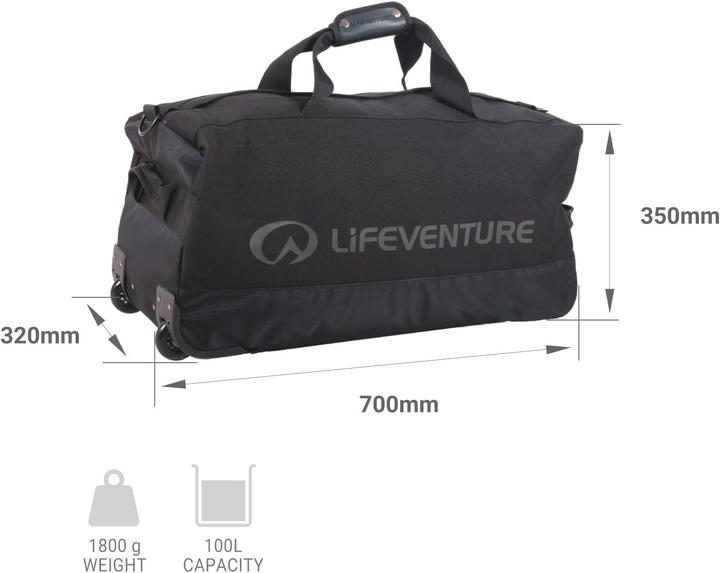 Productafbeelding Lifeventure Expedition Wheeled Duffle, 100 Litre Rigid-Base, Black (100 l)