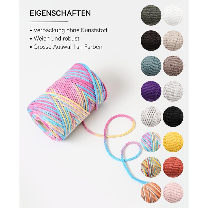 Immagine prodotto Lalana Macrame, Corda Macrame, Filo per annodare 3 mm x 90 m, 330 g (90 m)