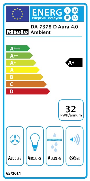 Energy Label Miele DA 7378 D Aura 4.0 Ambient (Island canopy)