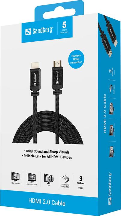 Image du produit Sandberg HDMI (Typ A) — HDMI (Typ A) (3 m)