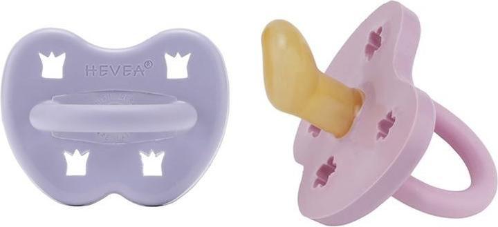 Image du produit Hevea Lot de 2 tétines en caoutchouc naturel, Dusty Violet + Light Orchid - orthodontie (à partir de 3 (2 x, à partir de 3 M.)