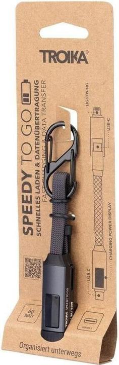 Immagine prodotto Troika SPEEDY TO GO Taschenanhänger mit Ladekabel, titanfarben