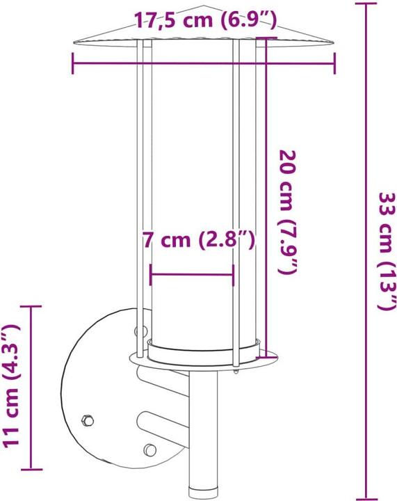 Image du produit vidaXL Aussenwandleuchte (E27, IP44)