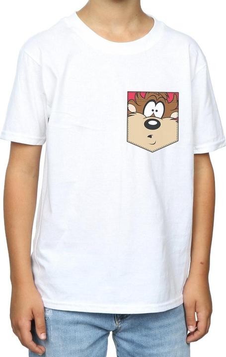 Actual product image Looney Tunes Boys Tasmanian Devil Face Faux Pocket T-Shirt (116)