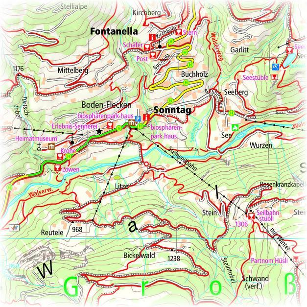 Bregenzerwald, Grosses Walsertal, Nagelfluhkette Wander- und Radkarte 1 : 35 000 35000, Landkarte