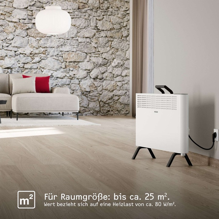 Produktbild Stiebel Eltron Elektroheizung engergiesparend, Standgerät CNS 2000 Plus LCD move, 2 kW für ca. 25 m², TÜV geprüft (2000 W)