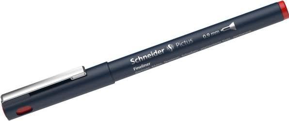 Produktbild Schneider Fineliner Pictus 0,9mm rot (Black, Rot, Silber, Tiefblau, 1x)