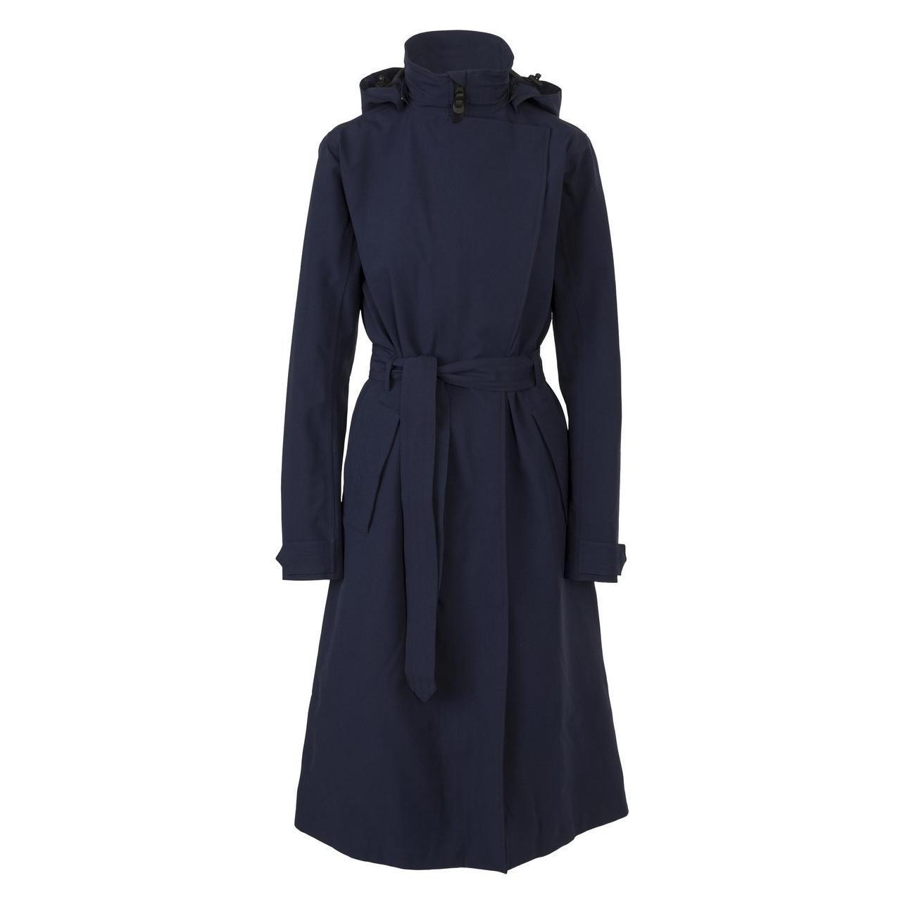 Agu, Vrouwen, Jassen, Trench Coat Long Urban Outdoor - Dames Regenjas - Blauw - Maat L, Blauw