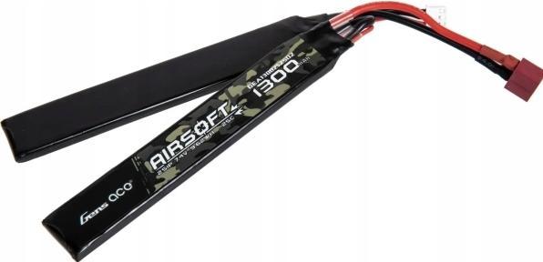 Actual product image Gens Ace 25C 1300mAh 2S1P 7.4V Saddle Airsoft Gun Lipo Battery with T Plug (7.40 V, 1300 mAh)