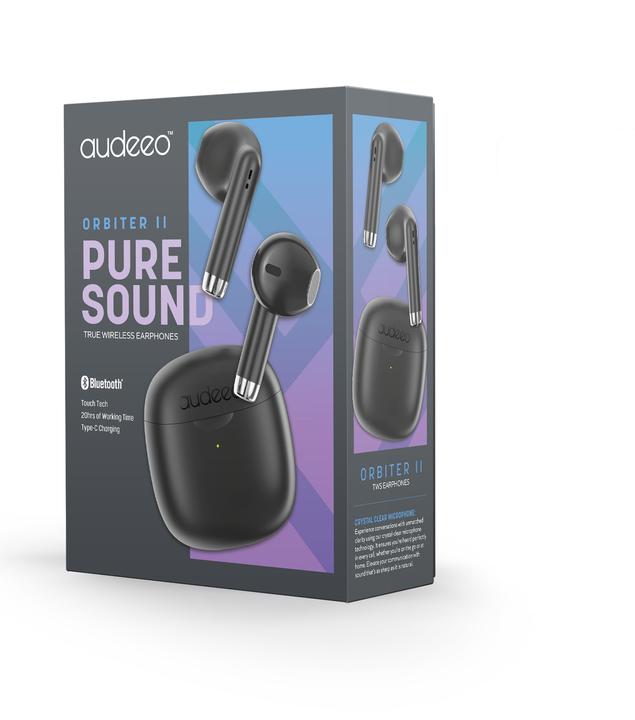 Actual product image Audeeo Headphones Earpods TWS Orbiter II Black (ANC, 20 h, Wireless)