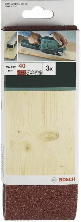 Actual product image Bosch Zubehör 3-piece sanding belt set for belt sander, red quality K = 100 (100)