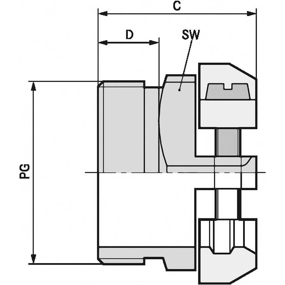 Lapp, Collegamento per cavi, Pressacavo PG11 Ottone