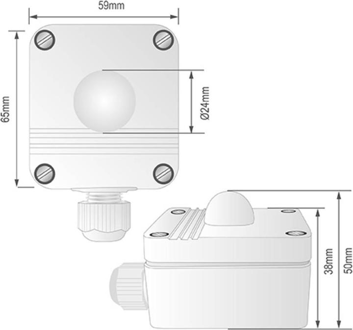 Actual product image B+B Thermo-Technik B + B Thermo-Technik 0555 3001 Light sensor 1 pc. 12 - 24 V/DC (L x W x H) 65 x 59 x 38mm