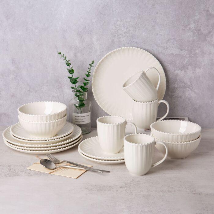Vedia Pearl crockery set, pearl rim, 16-piece, for 4 people (16 pcs.)
