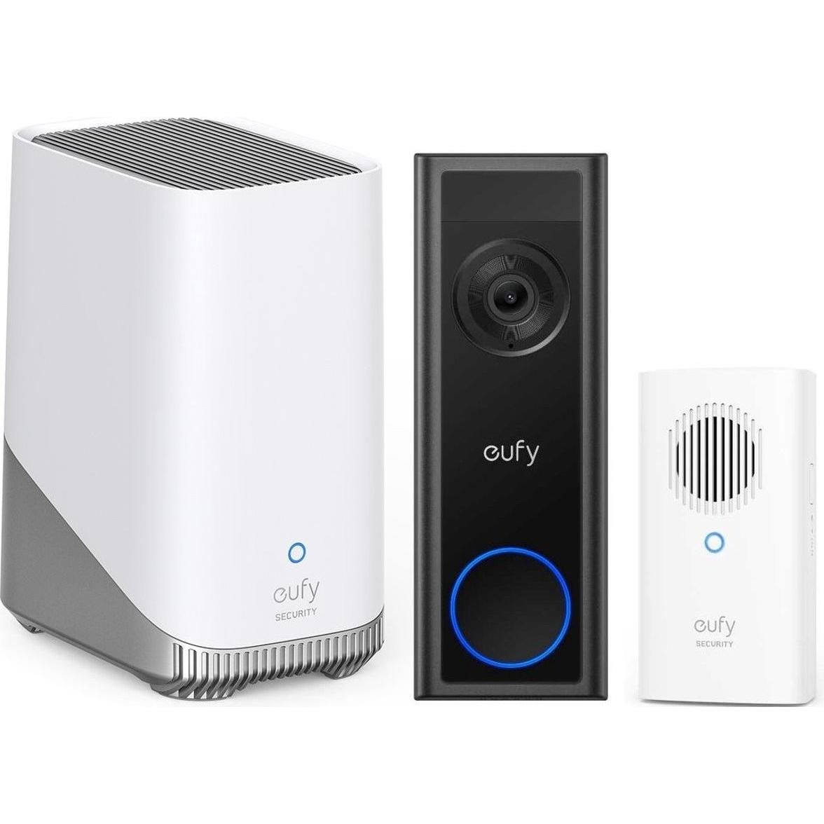 eufy, Campanello + Citofono, Security C30 2K Draadloze Video Deurbel 2K FHD op accu + Chime + HomeBase 3 (Funk)
