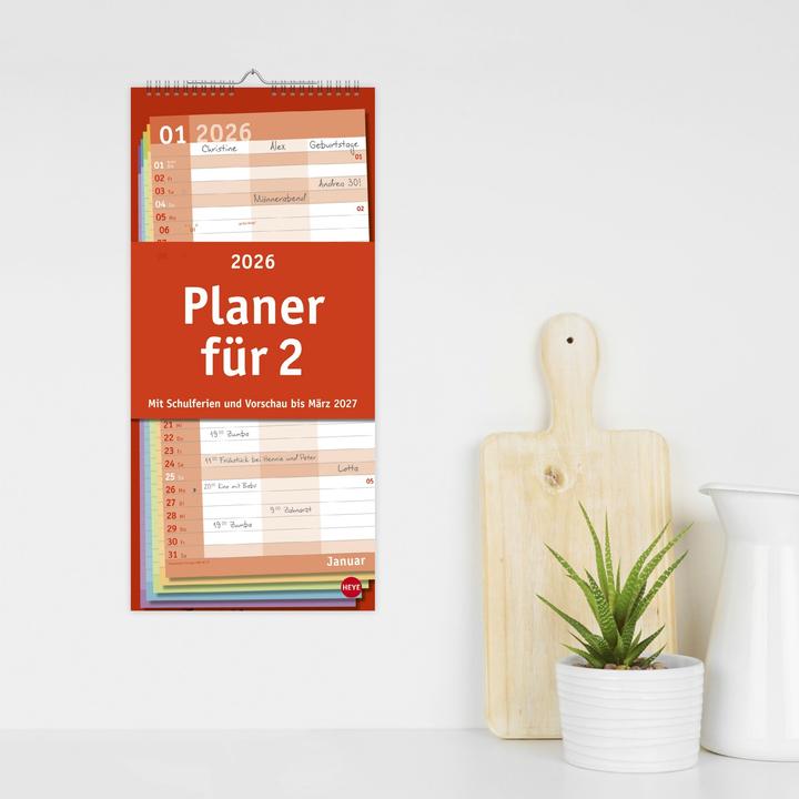 Produktbild Basic Planer für zwei 2026 (21 x 45 cm, Harter Einband, Deutsch)