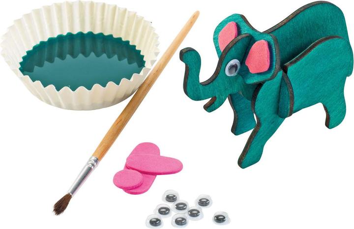 Actual product image Colorations Colours - Design and decorate your 3D wooden puzzle "Jungle animal".