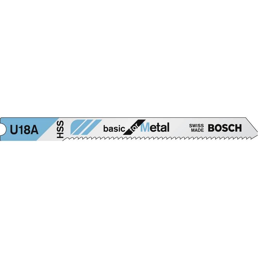 Bosch Zubehör, Sägeblatt, Stichsägeblatt HSS, U 18 A Basic for Metal