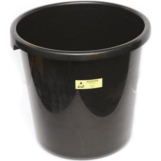 RS PRO Conductive Waste Bin, dia 285mm,H 320mm, Pattumiera, Nero