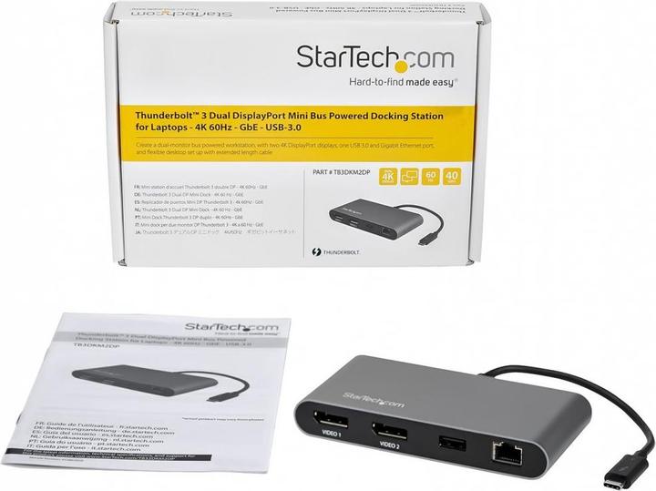 Actual product image StarTech TB3DKM2DPL (Thunderbolt, 4 Ports)
