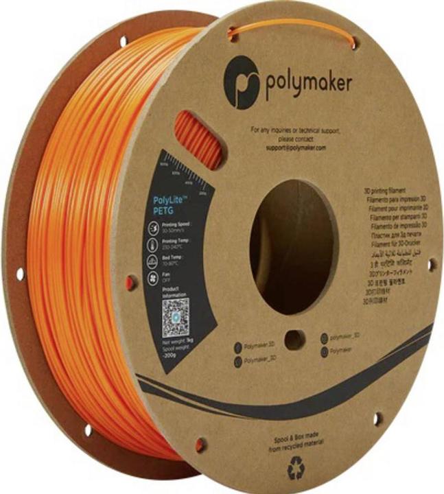 Actual product image Polymaker PolyLite PETG V2 - Orange - 1.75mm (PETG, 1.75 mm, 1000 g)