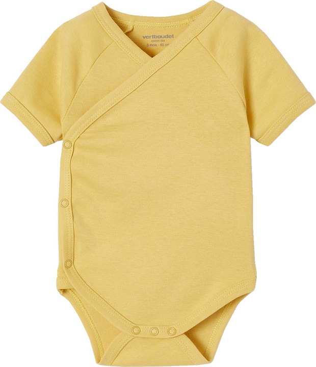 Actual product image Vertbaudet Bio-Kollektion: 5er-Pack Baby Kurzarm-Bodys in Wickelform (74)