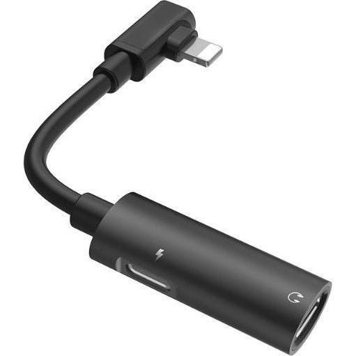Hoco Doppio cavo Lightning convertitore audio a spina per cuffie Lightning + spina caricabatterie (Lightning, Lightning), Adattatore dispositivo mobil