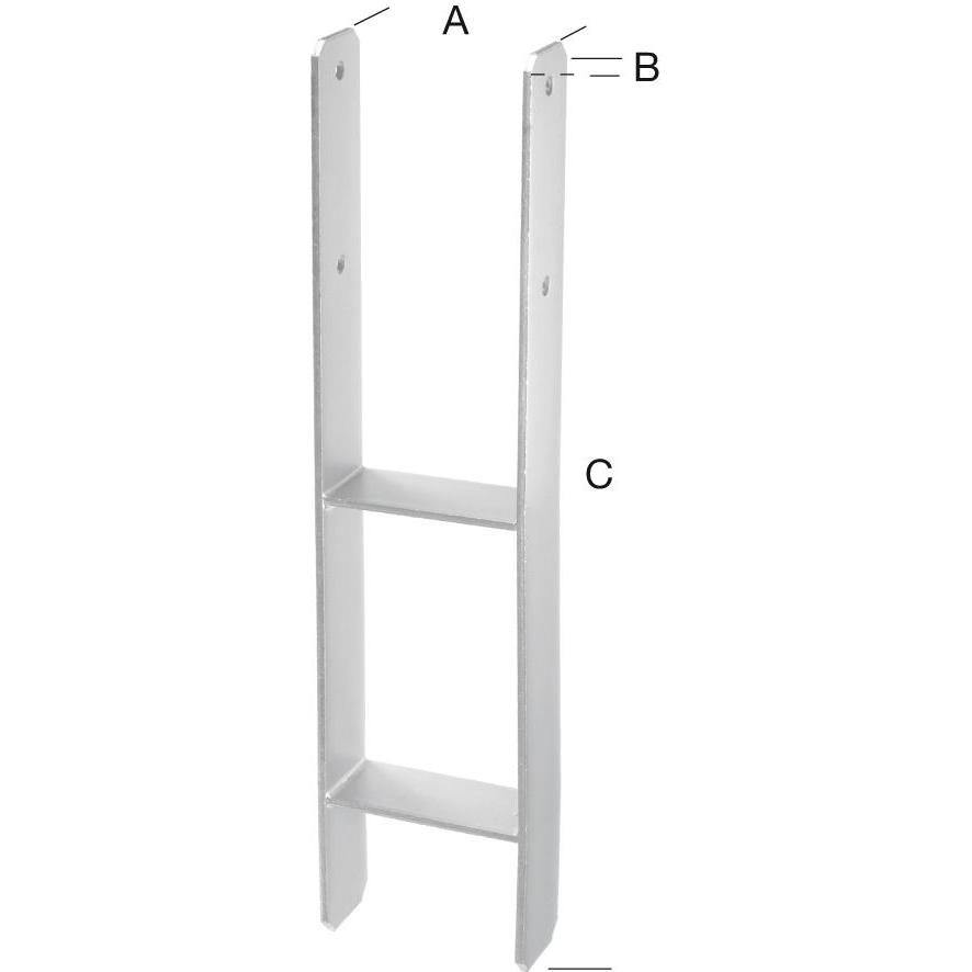 Magni, Baubeschläge + Holzverbinder, Format 4053569231121 – h-pfostentrñger tZn 81 stñrke 5.0 mm CE (200 Stk.)