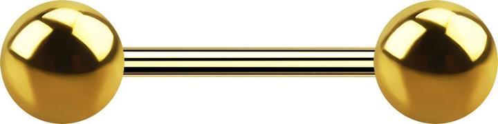Produktbild Star Piercing Micro Barbell vergoldet mit zwei Kugeln (ohne Messing, Chirurgenstahl 316L)