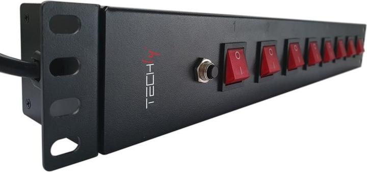 Actual product image Techly 8 ways 19inch Rack Power Strip (8x, CEE 7/3, 1.80 m)