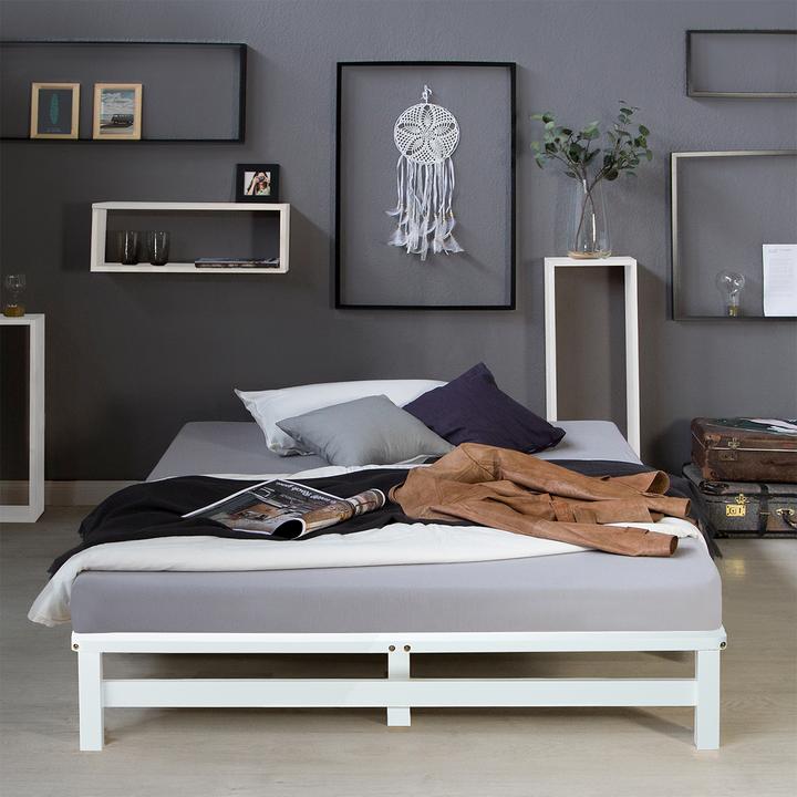 Immagine prodotto Jamb Letto pallet Letto in legno 140x200cm in legno massiccio bianco (140 x 200 cm)