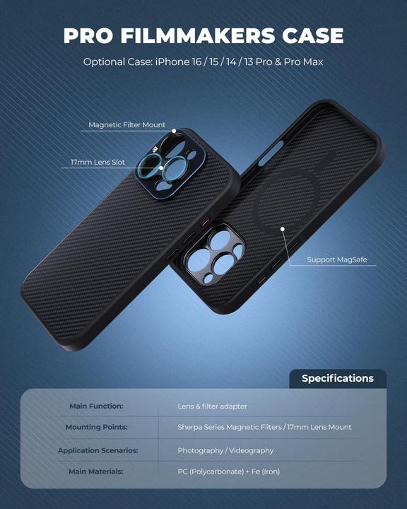 Produktbild Freewell iPhone 16 Pro Case with 17mm Mount (Apple iPhone 16 Pro)
