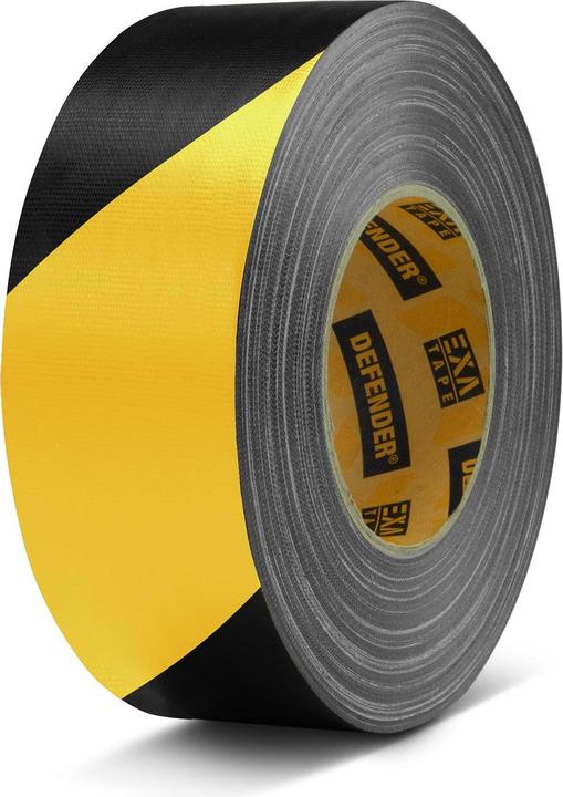 Actual product image Defender EXA-TAPE® BY 50 BULK - Premium fabric adhesive tape BULK | black/yellow | glossy | 50 mm x 50 m (50 mm)