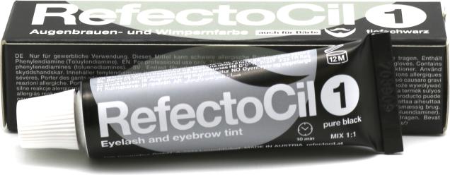 Actual product image Refectocil Eyelash And Eyebrow Tint Henna For Eyebrows And Eyelashes 1 Pure Black 15Ml