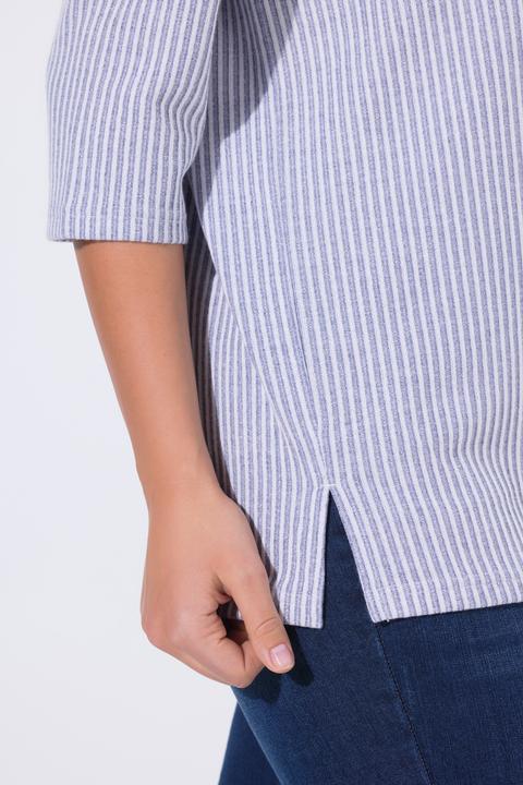 Produktbild Ulla Popken Pullover, Streifenstruktur, Rundhals, 3/4-Arm (58, 60)