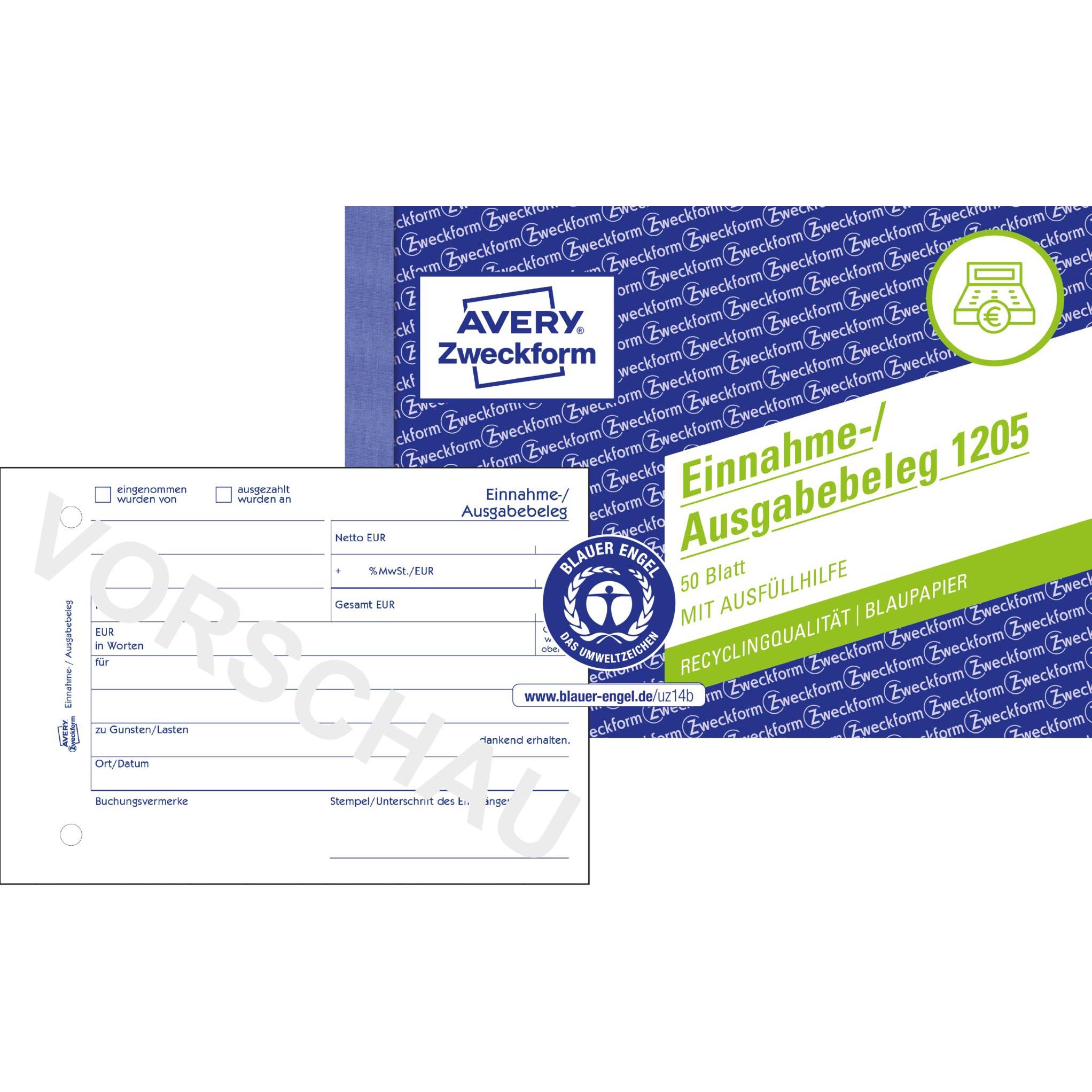 Avery Einnahme-/Ausgabebeleg (50 x) (1205)