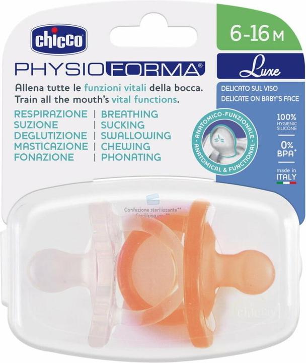 Actual product image Chicco 00073033310000 Smoczek PHYSIOFORMA LUXE 6-16M POM. 2szt. (2x, 6 - 16 Months)